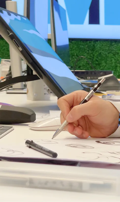 Design development and sketching at the studio